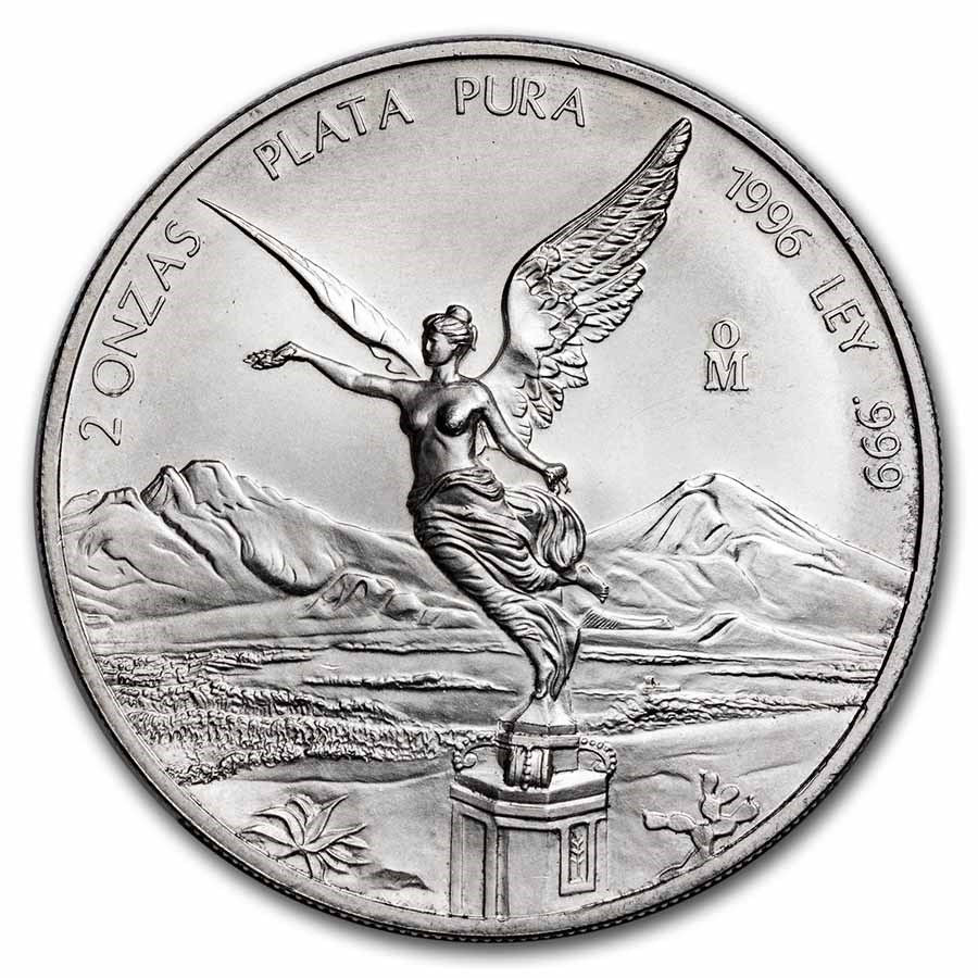 1996 Mexico 2 oz Silver Libertad (Abrasions)