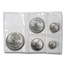 1996 Mexico 5-Coin Silver Libertad Set BU (1.9 oz)