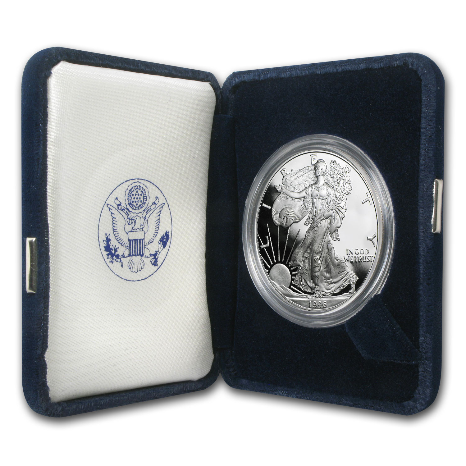 【期間限定特価】 oz 1 P 1996 Buy Proof APMEX | COA & Box with Eagle Silver その他