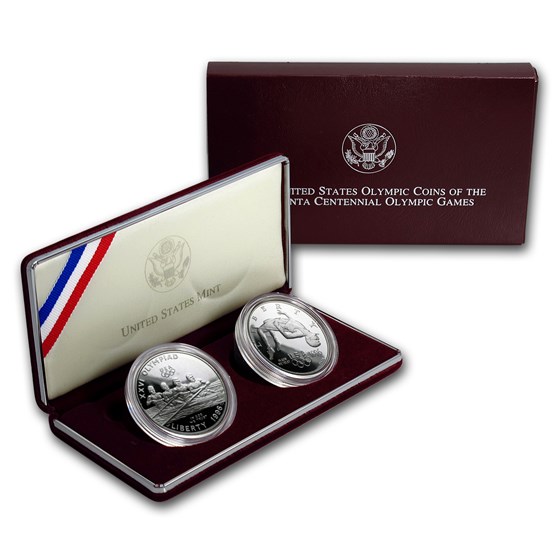 1996-P 2-Coin Olympic Rowing and High Jump Proof Set