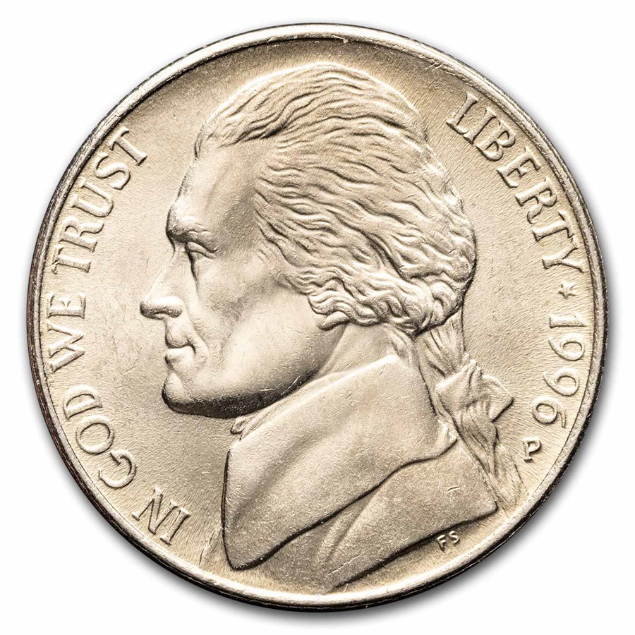 1996-P Jefferson Nickel BU