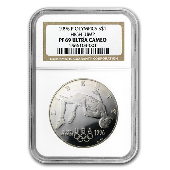 1996-P Olympic High Jump $1 Silver Commem PF-69 NGC 1996-P Olympic High Jump $1 Silver Commem PF-69 NGC
