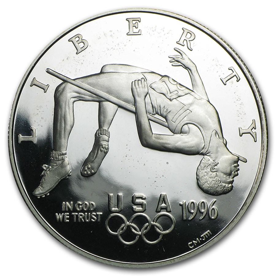 1996-P Olympic High Jump $1 Silver Commem Proof (Capsule Only)