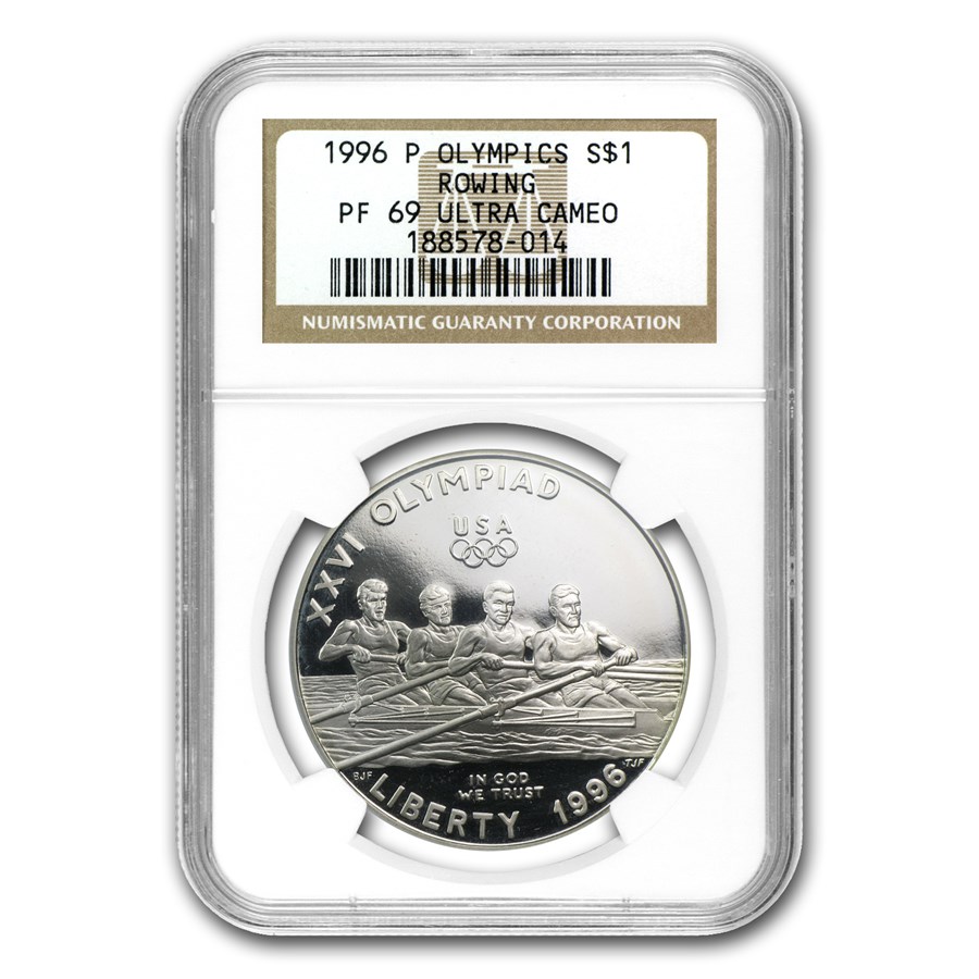 1996-P Olympic Rowing $1 Silver Commem PF-69 NGC
