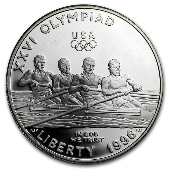 1996-P Olympic Rowing $1 Silver Commem Proof (w/Box & COA) 1996-P Olympic Rowing $1 Silver Commem Proof (w/Box & COA)