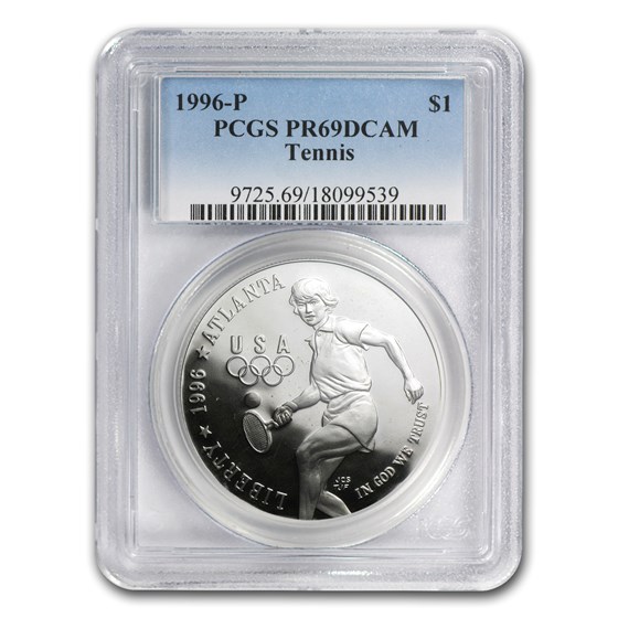 1996-P Olympic Tennis $1 Silver Commem PR-69 PCGS 1996-P Olympic Tennis $1 Silver Commem PR-69 PCGS