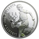 1996-P Olympic Tennis $1 Silver Commem Proof (Capsule Only)