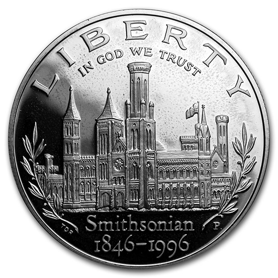 1996-P Smithsonian $1 Silver Commem Proof (w/Box & COA) 1996-P Smithsonian $1 Silver Commem Proof (w/Box & COA)