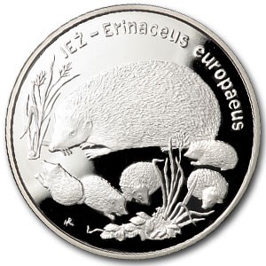 1996 Poland Silver 20 Zlotych Hedgehogs Proof 1996 Poland Silver 20 Zlotych Hedgehogs Proof