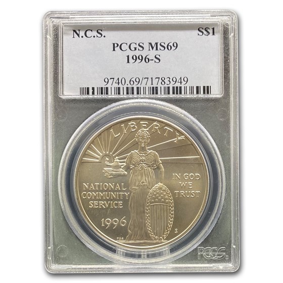 1996-S Community Service $1 Silver Commem MS-69 PCGS 1996-S Community Service $1 Silver Commem MS-69 PCGS