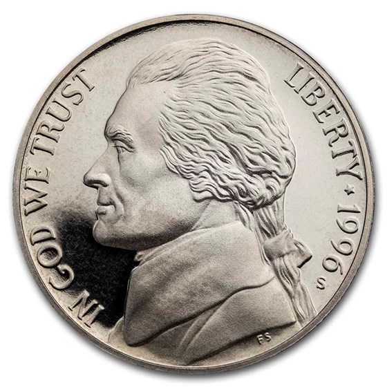 1996-S Jefferson Nickel Gem Proof 1996-S Jefferson Nickel Gem Proof