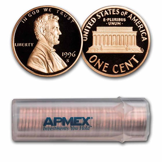 1996-S Lincoln Cent 50-Coin Roll Proof 1996-S Lincoln Cent 50-Coin Roll Proof
