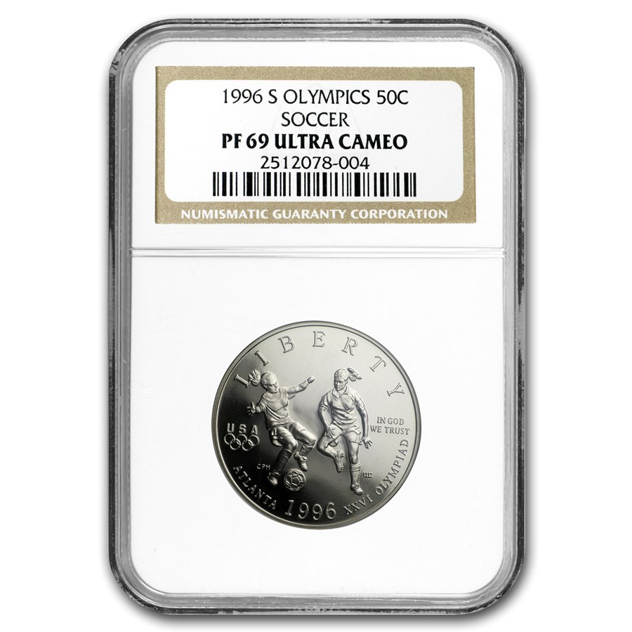 1996-S Olympic Soccer 1/2 Dollar Clad Commem PF-69 NGC