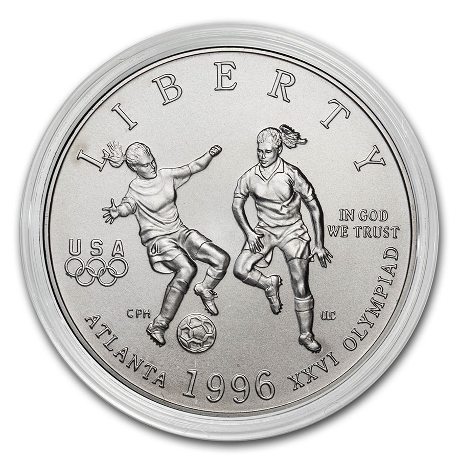 1996-S Olympics 1/2 Dollar Clad Commem Soccer BU (Capsule Only)