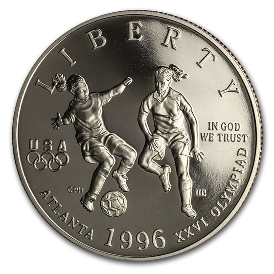 1996-S Olympics 1/2 Dollar Clad Commem Soccer Prf (Capsule Only) 1996-S Olympics 1/2 Dollar Clad Commem Soccer Prf (Capsule Only)