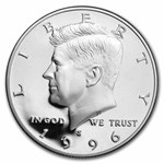 1996-S Silver Kennedy Half Dollar 20-Coin Roll Proof