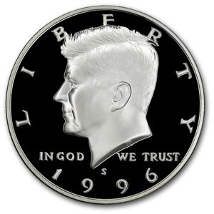 1996-S Silver Kennedy Half Dollar Gem Proof 1996-S Silver Kennedy Half Dollar Gem Proof