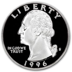 1996-S Silver Washington Quarter Gem Proof 1996-S Silver Washington Quarter Gem Proof