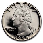 1996-S Washington Quarter 40-Coin Roll Proof (Silver)