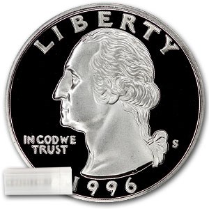 1996-S Washington Quarter 40-Coin Roll Proof 1996-S Washington Quarter 40-Coin Roll Proof