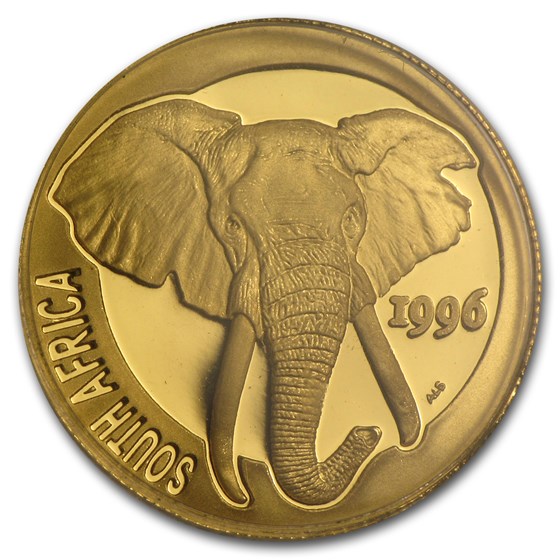 1996 South Africa 1/4 oz Proof Gold Natura Elephant 1996 South Africa 1/4 oz Proof Gold Natura Elephant
