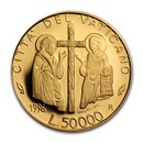1996 Vatican City Gold 50,000 Lire Pope John Paul II