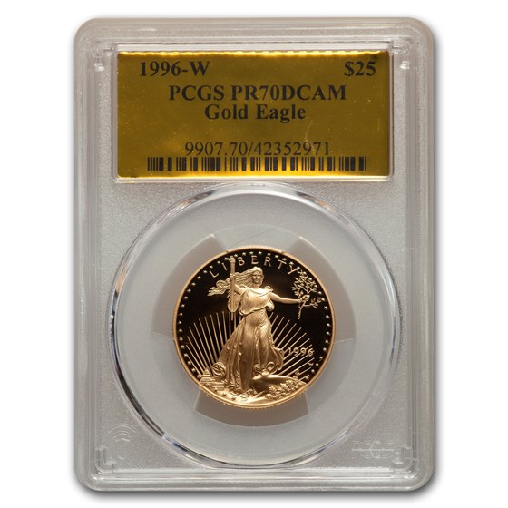 1996-W 1/2 oz Proof American Gold Eagle PR-70 PCGS (Gold Foil) 1996-W 1/2 oz Proof American Gold Eagle PR-70 PCGS (Gold Foil)