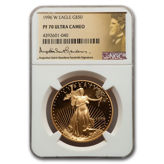 1996-W 1 oz Proof American Gold Eagle PF-70 NGC (Saint-Gaudens) 1996-W 1 oz Proof American Gold Eagle PF-70 NGC (Saint-Gaudens)