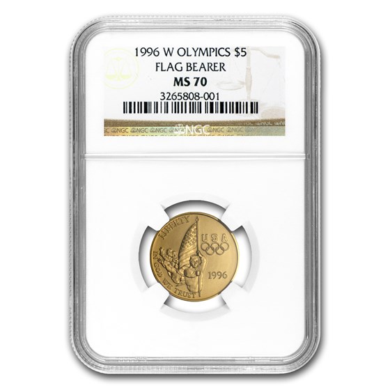 1996-W Gold $5 Commem Flag Bearer MS-70 NGC 1996-W Gold $5 Commem Flag Bearer MS-70 NGC