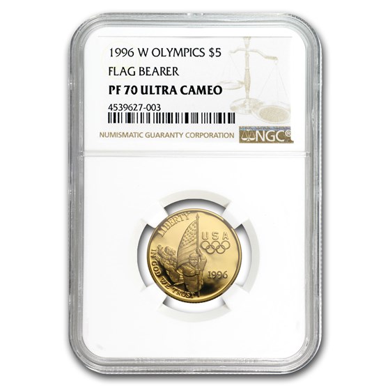 1996-W Gold $5 Commem Flag Bearer PF-70 NGC 1996-W Gold $5 Commem Flag Bearer PF-70 NGC