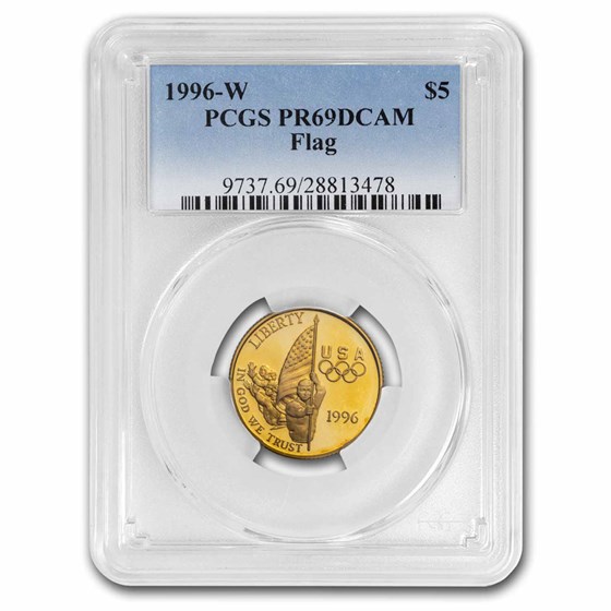 1996-W Gold $5 Commem Flag Bearer PR-69 PCGS