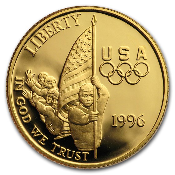 1996-W Gold $5 Commem Flag Bearer Proof (Capsule Only) 1996-W Gold $5 Commem Flag Bearer Proof (Capsule Only)