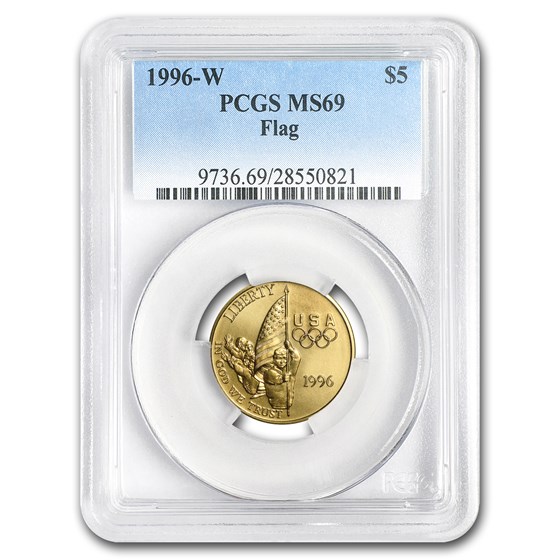 1996-W Gold $5 Commem Olympic Flag Bearer MS-69 PCGS 1996-W Gold $5 Commem Olympic Flag Bearer MS-69 PCGS