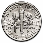 1996-W Roosevelt Dime 50-Coin Roll BU