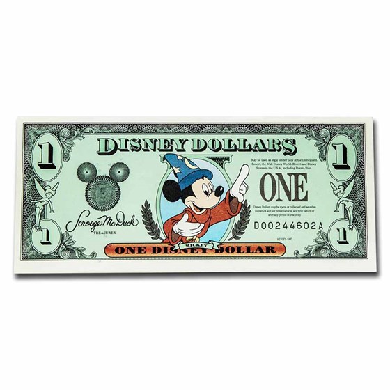 1997 $1.00 Disney World Sorcerer Mickey Gem AU 1997 $1.00 Disney World Sorcerer Mickey Gem AU