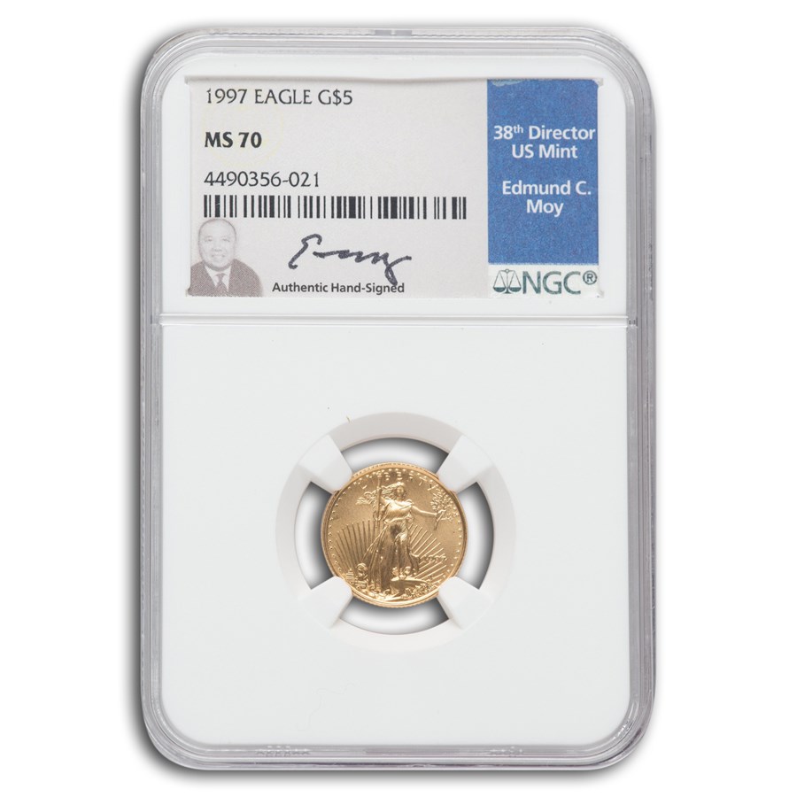 1997 1/10 oz American Gold Eagle MS-70 NGC (Moy)