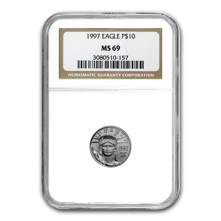 1997 1/10 oz American Platinum Eagle MS-69 NGC