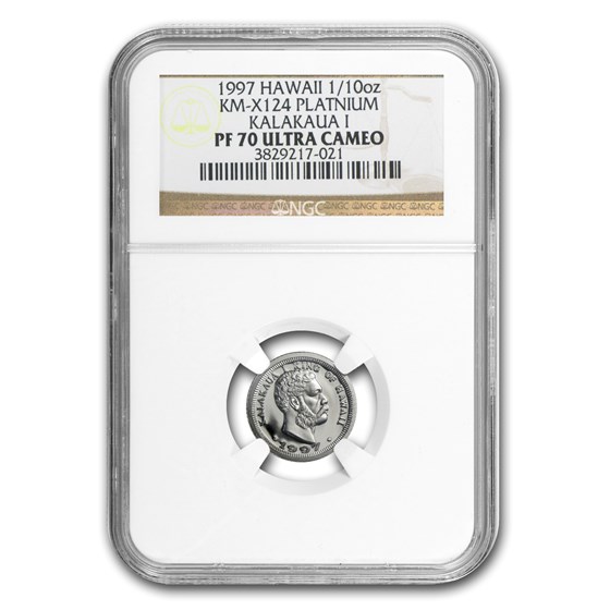 1997 1/10 oz Proof Platinum Hawaiian King PF-70 NGC 1997 1/10 oz Proof Platinum Hawaiian King PF-70 NGC