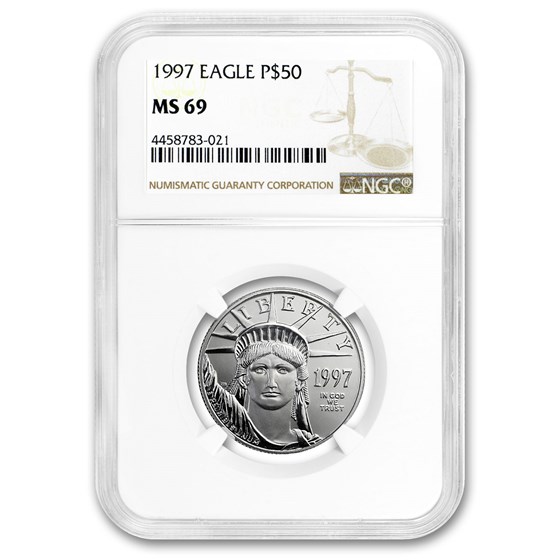 1997 1/2 oz American Platinum Eagle MS-69 NGC 1997 1/2 oz American Platinum Eagle MS-69 NGC