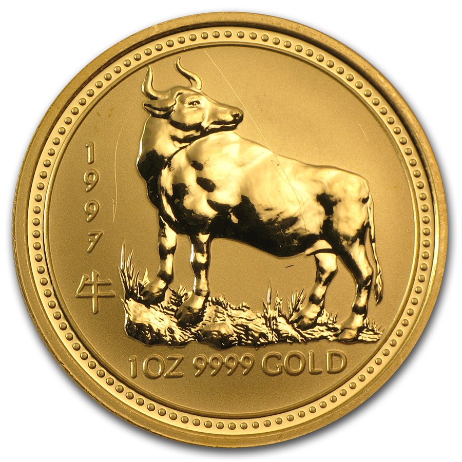 Buy 1997 1 oz Gold Year of the Ox Lunar Coin SI (Light Abrasions) APMEX