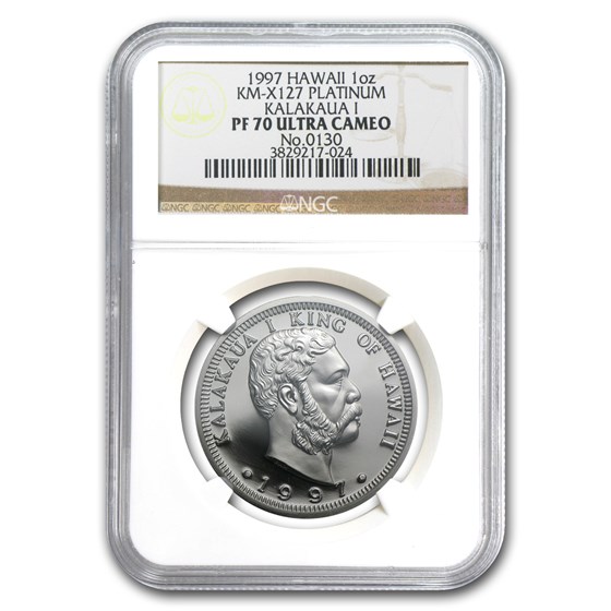 1997 1 oz Proof Platinum Hawaiian King PF-70 NGC 1997 1 oz Proof Platinum Hawaiian King PF-70 NGC