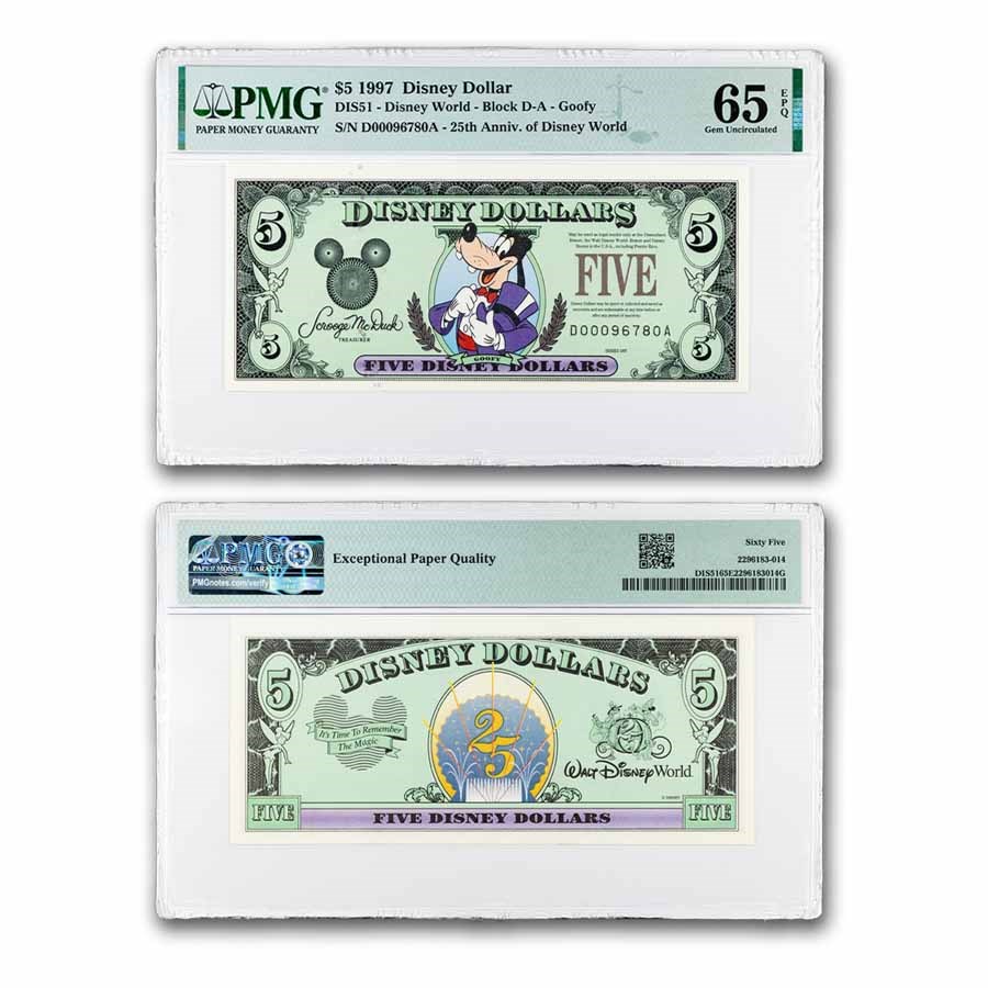 1997 $5.00 (DA) Formal Goofy CU-65 EPQ PMG (DIS#51)