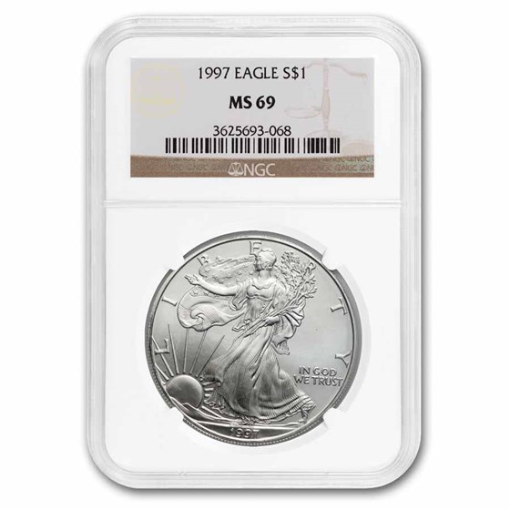 1997 American Silver Eagle MS-69 NGC 1997 American Silver Eagle MS-69 NGC
