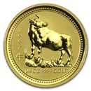 1997 Australia 1/4 oz Gold Lunar Ox BU (Series I)