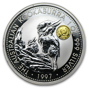 Buy 1997 Australia 1 oz Silver Kookaburra BU (Gold Panda Privy
