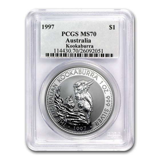 1997 Australia 1 oz Silver Kookaburra MS-70 PCGS 1997 Australia 1 oz Silver Kookaburra MS-70 PCGS