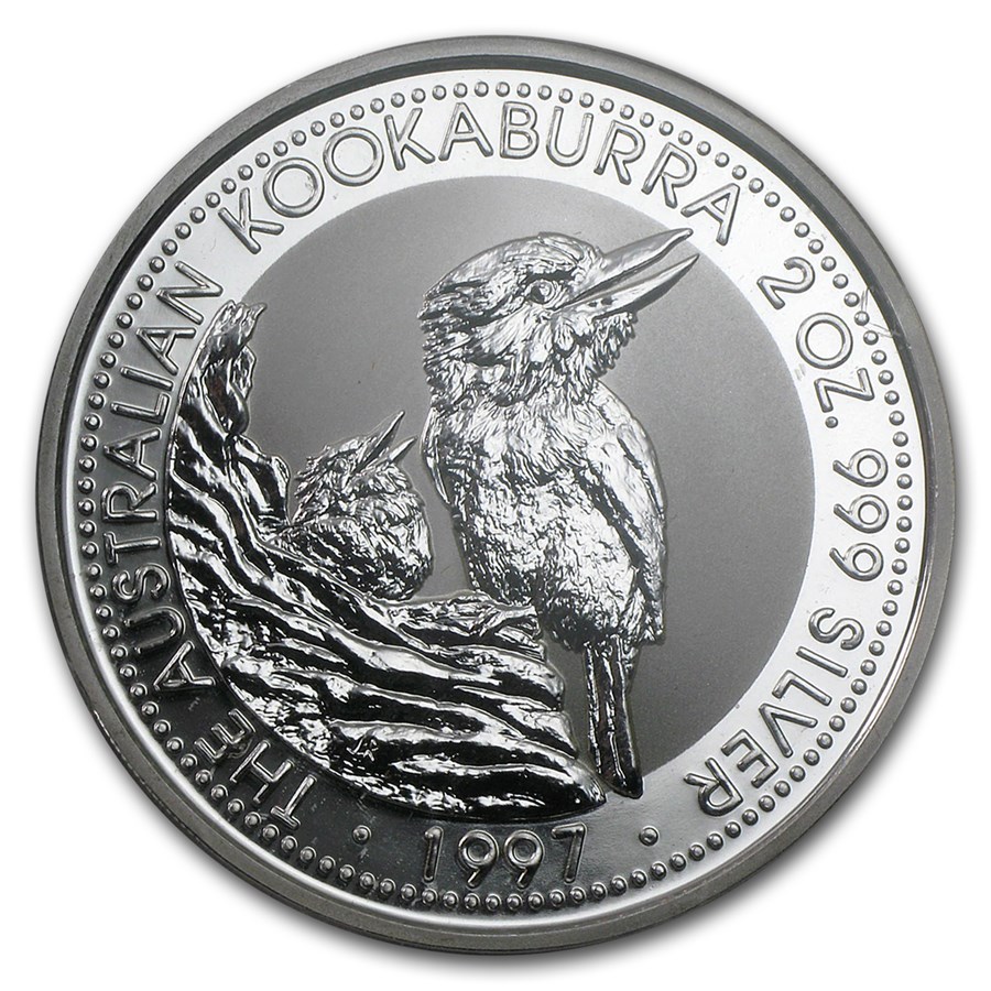 1997 Australia 2 oz Silver Kookaburra BU