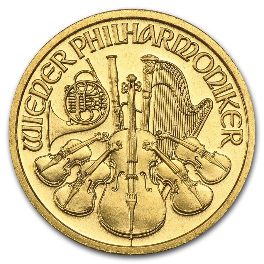 1997 Austria 1/10 oz Gold Philharmonic BU