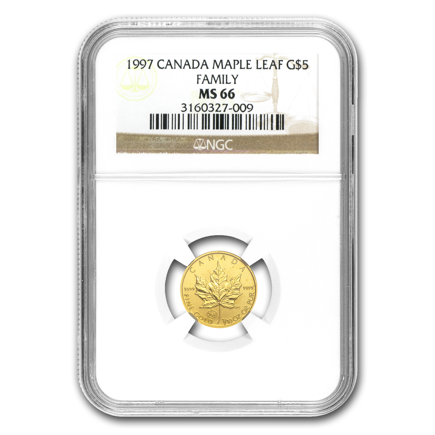 Buy 1997 Canadian 1/10 oz Gold Maple MS-66 NGC (Family Privy) | APMEX