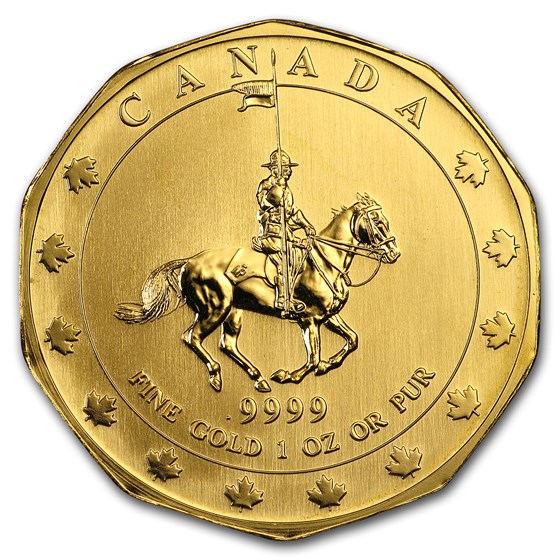 1997 Canada 1 oz Gold Mountie Maple Leaf BU 1997 Canada 1 oz Gold Mountie Maple Leaf BU